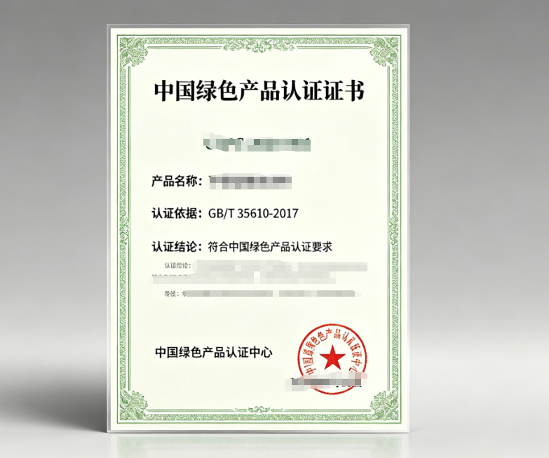中国绿色产品认证证书