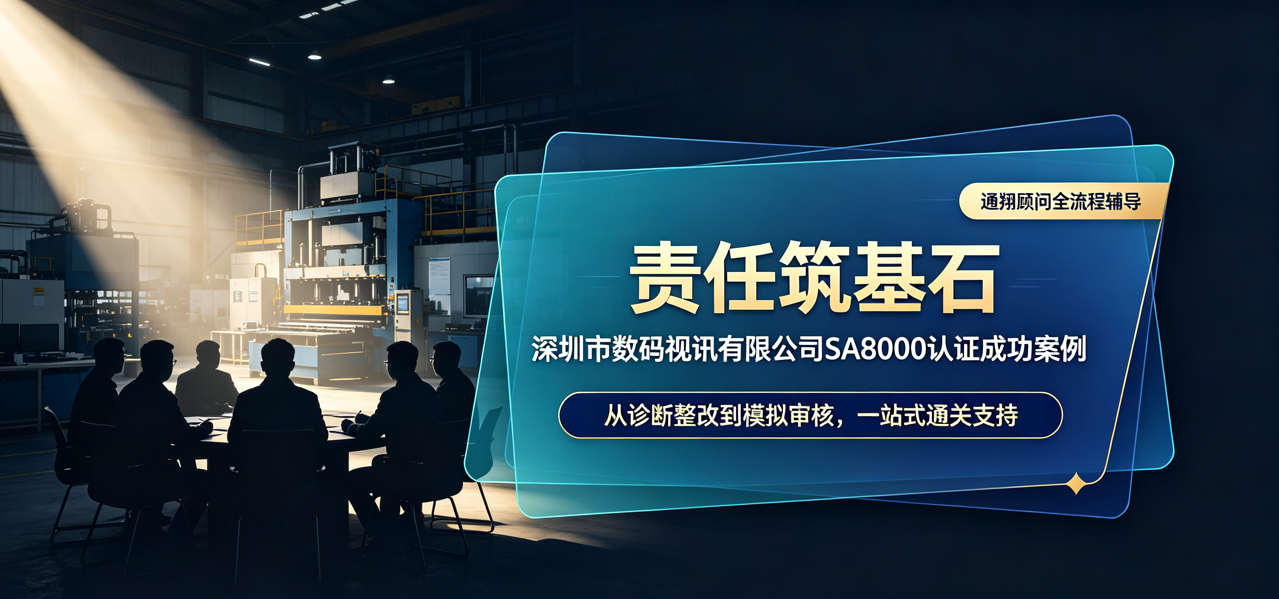 喜报｜通翔全程辅导，深圳市数码视讯有限公司顺利通过SA8000认证！